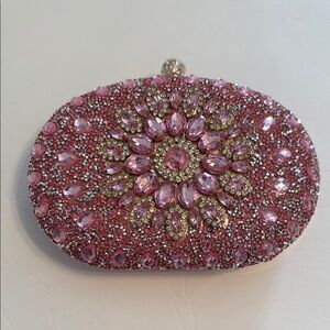 RAMLA Elegant Pink Crystal Clutch
